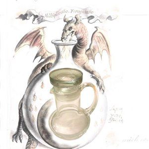 Vintage Crystal Cruet with Spout Handle Stopper